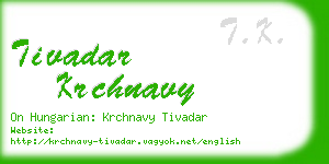 tivadar krchnavy business card